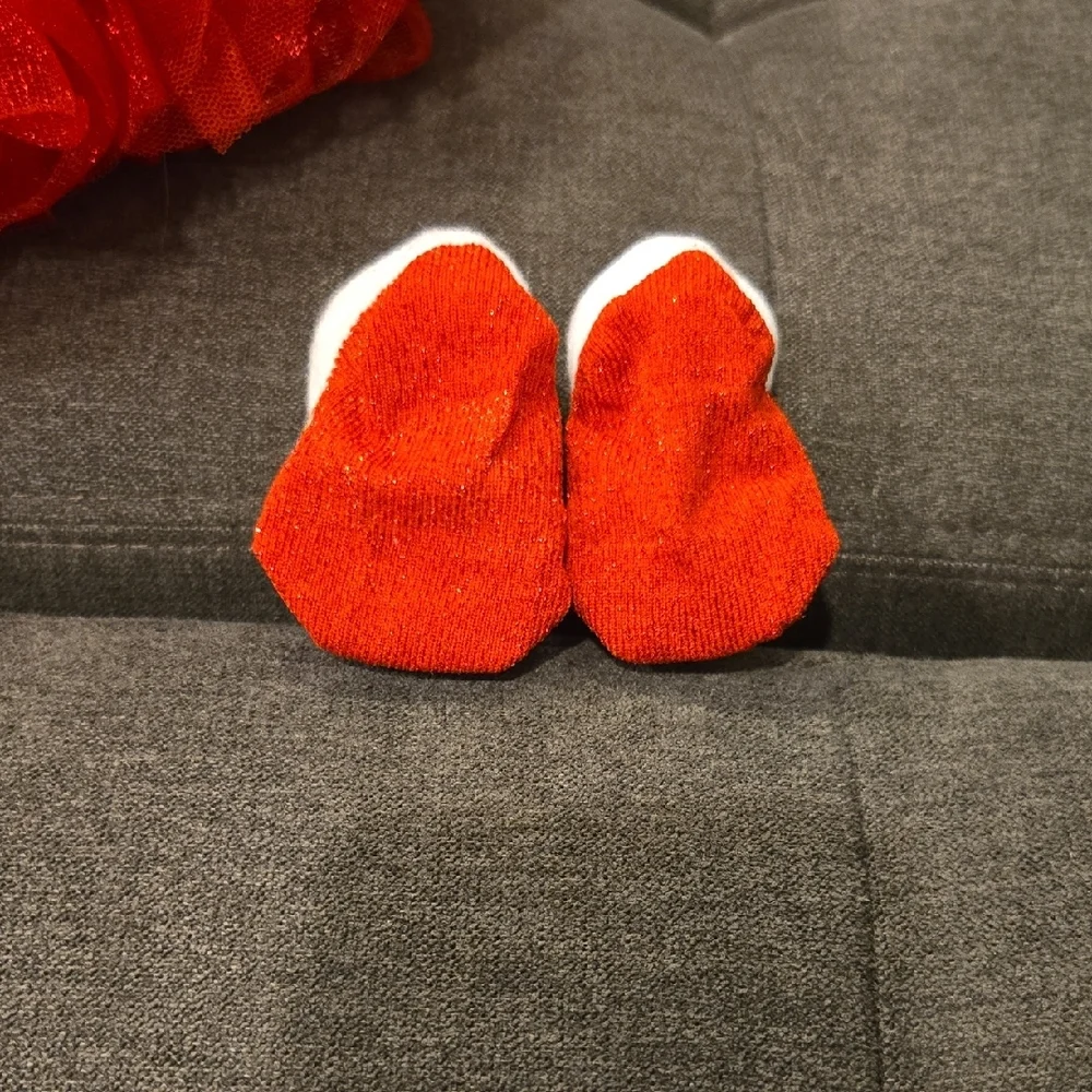 Vibrant Red Tutu and Pom-Pom Sock Set for Baby